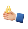 Hand Holding Padlock