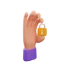 Hand Holding Padlock