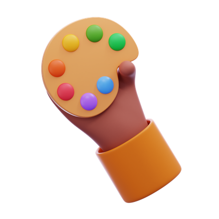 Hand holding paint pallete  3D Icon