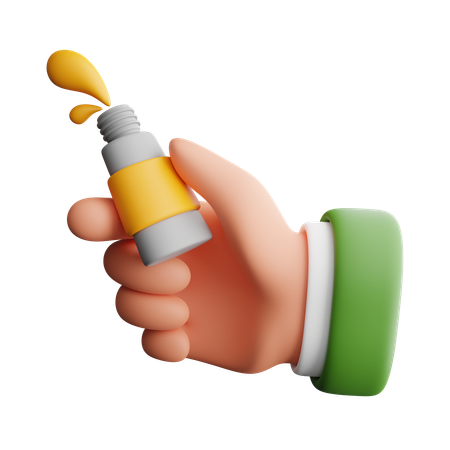 Hand Holding Paint Tube  3D Icon