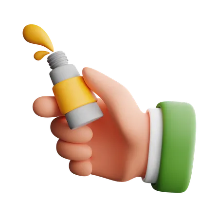 Hand Holding Paint Tube  3D Icon