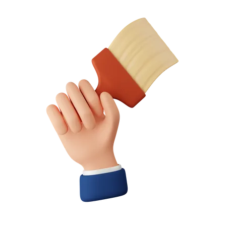 Hand Holding A Paintbrush Download This Item Now 3D Icon