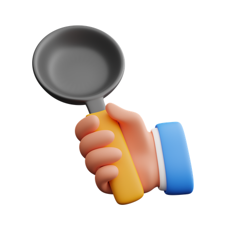 Hand Holding Pan  3D Icon
