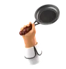 Hand holding pan