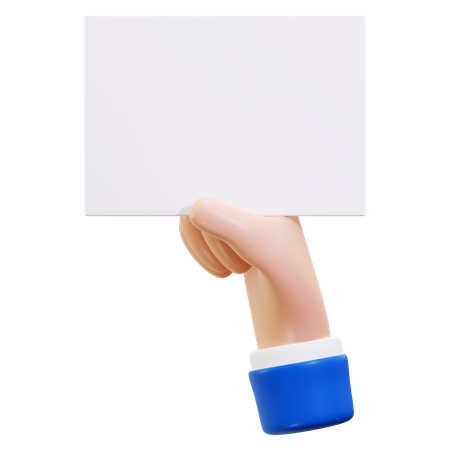 Hand Holding Paper  3D Icon
