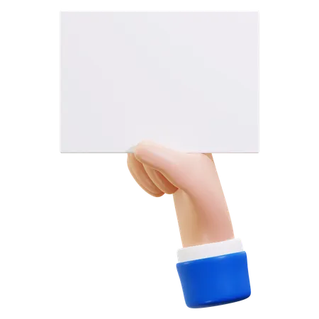 Hand Holding Paper  3D Icon