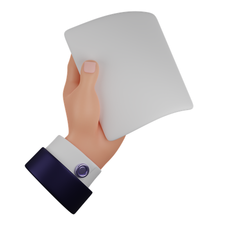 Hand Holding Paper  3D Icon