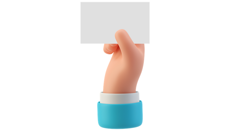 Hand holding paper  3D Icon