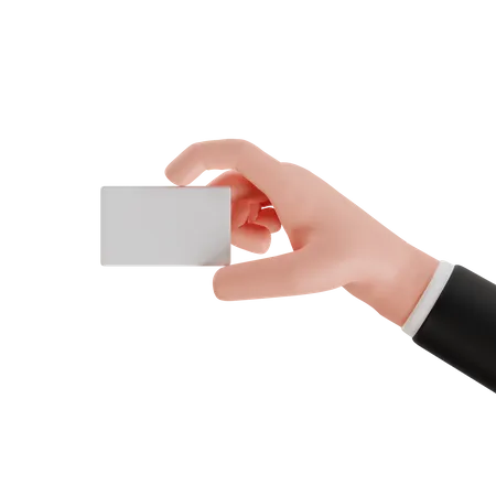 Businessman Hand Showing Id Card With Right Hand Finger 3 D Render Illustration Hand Gesture 3D Icon