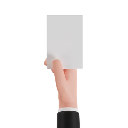 Hand Gesture Holding Blank White Photo Paper 3 D Render Illustration Hand Gesture 3D Icon