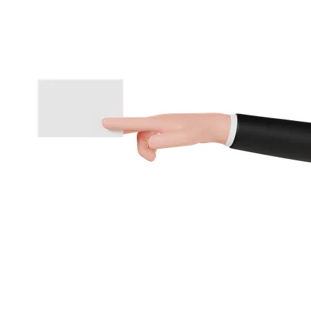 Give The Identity Card With The Finger Of The Right Hand 3 D Render Illustration Hand Gesture 3D Icon