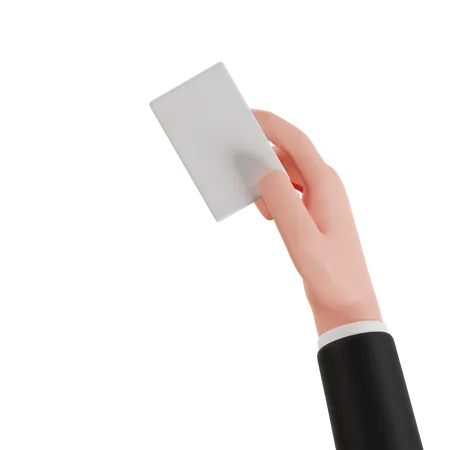 Businessman Hand Giving White Id Card Paper With Right Hand 3 D Render Illustration Hand Gesture 3D Icon