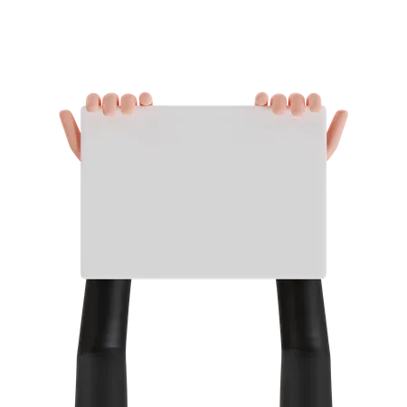 Businessman Hand Carrying White Paper With Both Hands 3 D Render Illustration Hand Gesture 3D Icon