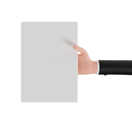 Right Hand Hands Over Blank White A 4 Paper From Right 3 D Render Illustration Hand Gesture 3D Icon