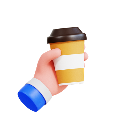 Hand Holding Paper Cup  3D Icon
