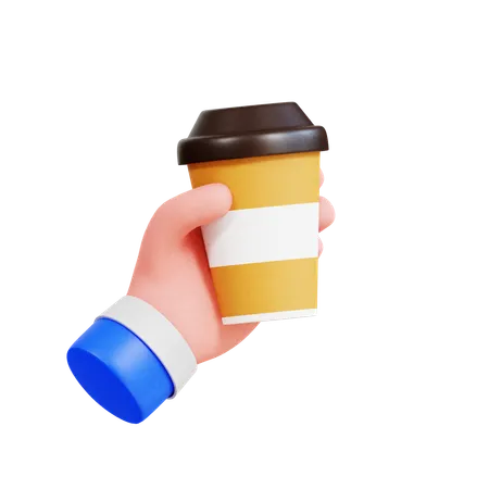 Hand Holding Paper Cup  3D Icon
