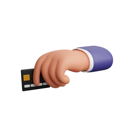 Hand holding payment card  3D Icon