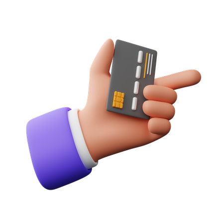 Hand Holding Payment Card  3D Icon