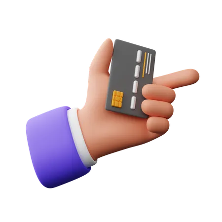 Hand Holding Payment Card  3D Icon