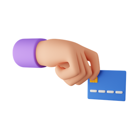 Hand Holding Payment Card  3D Icon