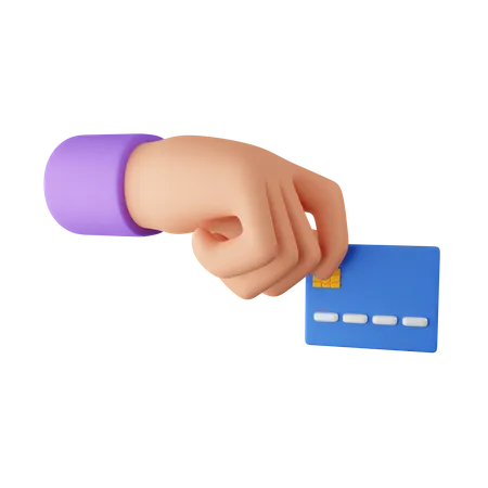 Hand Holding Payment Card  3D Icon