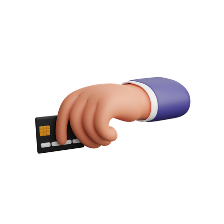 Hand holding payment card  3D Icon