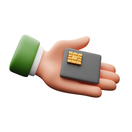 Hand holding payment card  3D Icon