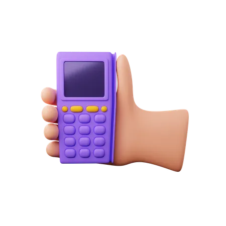 Hand Holding Payment Machine  3D Icon