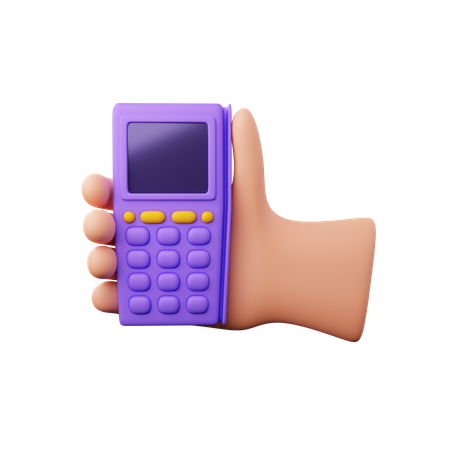 Hand Holding Payment Machine  3D Icon