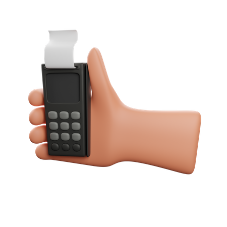 Hand Holding Payment Machine  3D Icon