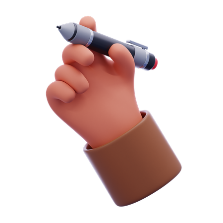 Hand holding pen  3D Icon