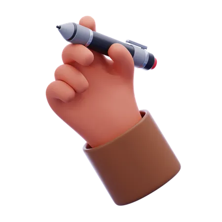 Hand holding pen  3D Icon