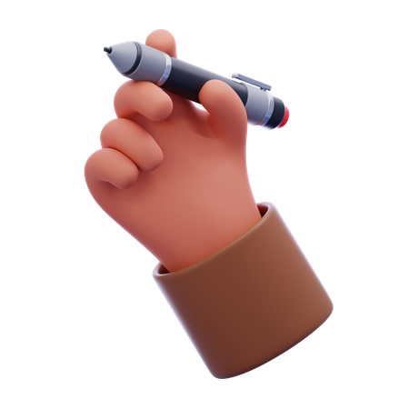 Hand holding pen  3D Icon