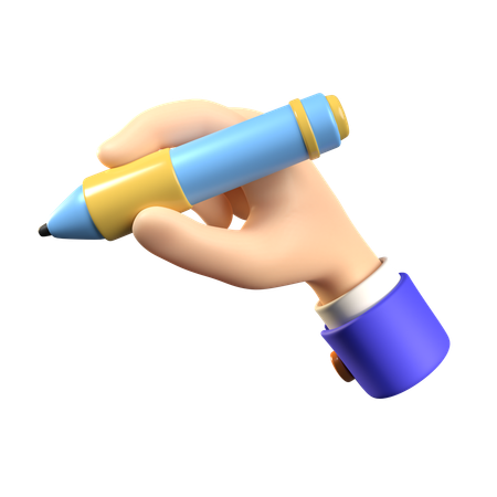 Hand Holding Pen  3D Icon