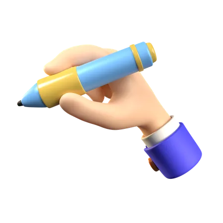 Hand Holding Pen  3D Icon