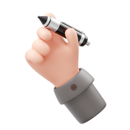 Hand Holding Pen  3D Icon