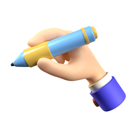 Hand Holding Pen  3D Icon