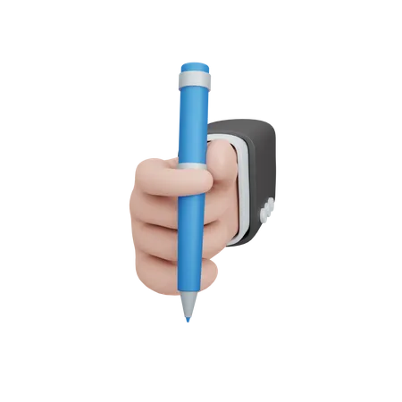 3 D Rendering Hand And Pen Isolated Useful For Business And Office Design Illustration 3D Illustration