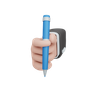 hand holding pen 3d logos