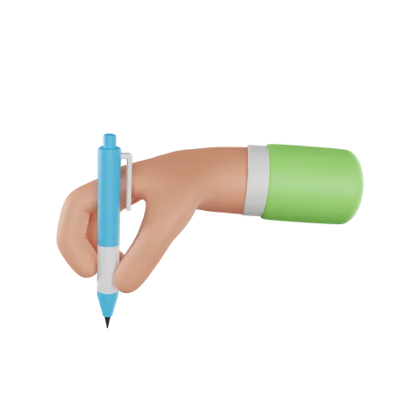 Hand Holding Pen 3D Icon