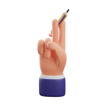 Hand holding pencil  3D Icon