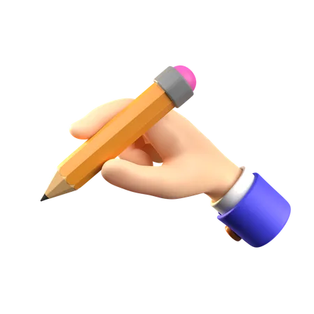 Hand Holding Pencil  3D Icon