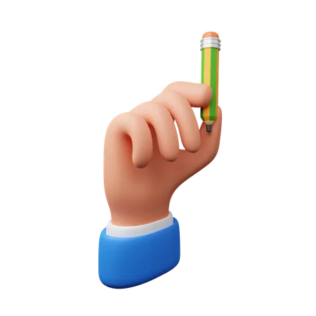Hand Holding Pencil Download This Item Now 3D Icon