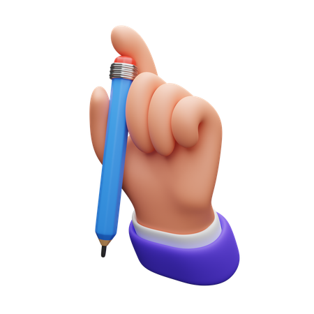 Hand holding pencil  3D Icon