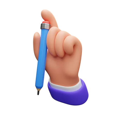 Hand holding pencil  3D Icon