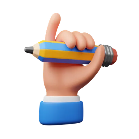 Hand Holding Pencil  3D Icon