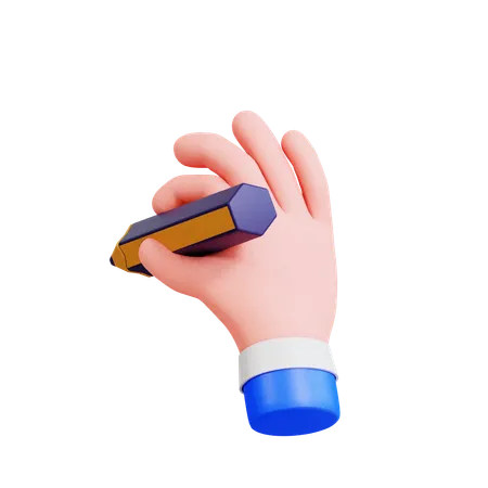 Hand Holding Pencil  3D Icon