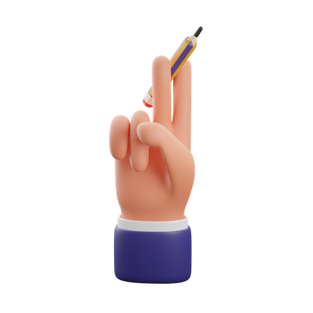 Hand holding pencil  3D Icon