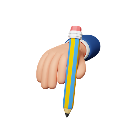 Hand Holding Pencil  3D Icon