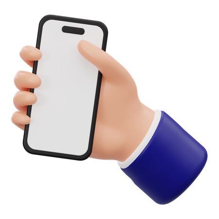 Hand Holding Phone  3D Icon